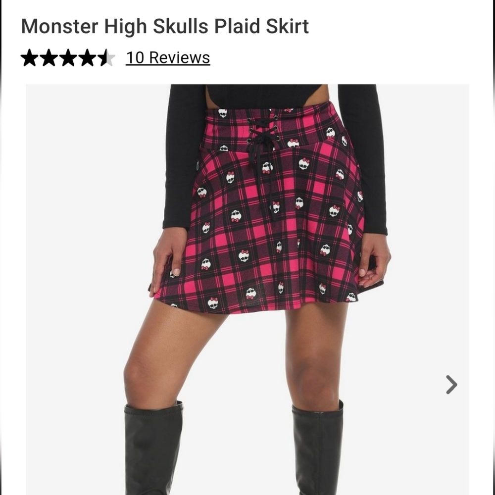 Hot Topic Monster High Uniform GothicSkull Skirt - Picture 1 of 8